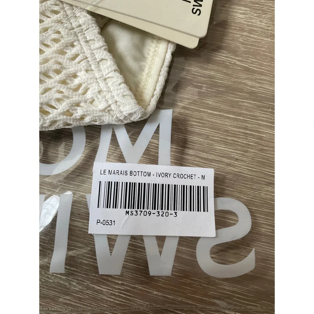 Monday Swimwear Le Marais Bottom Ivory Medium New With Tags
